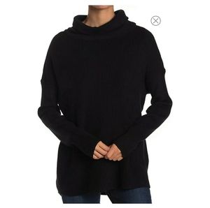 NWT Cowlneck Ribbed Tunic Sweater DEVOTION BY CYRUS in Black